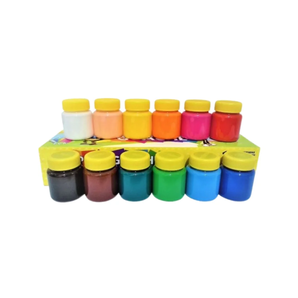 TINTA GUACHE 15 ML C/ 12 CORES 02012 ACRILEX