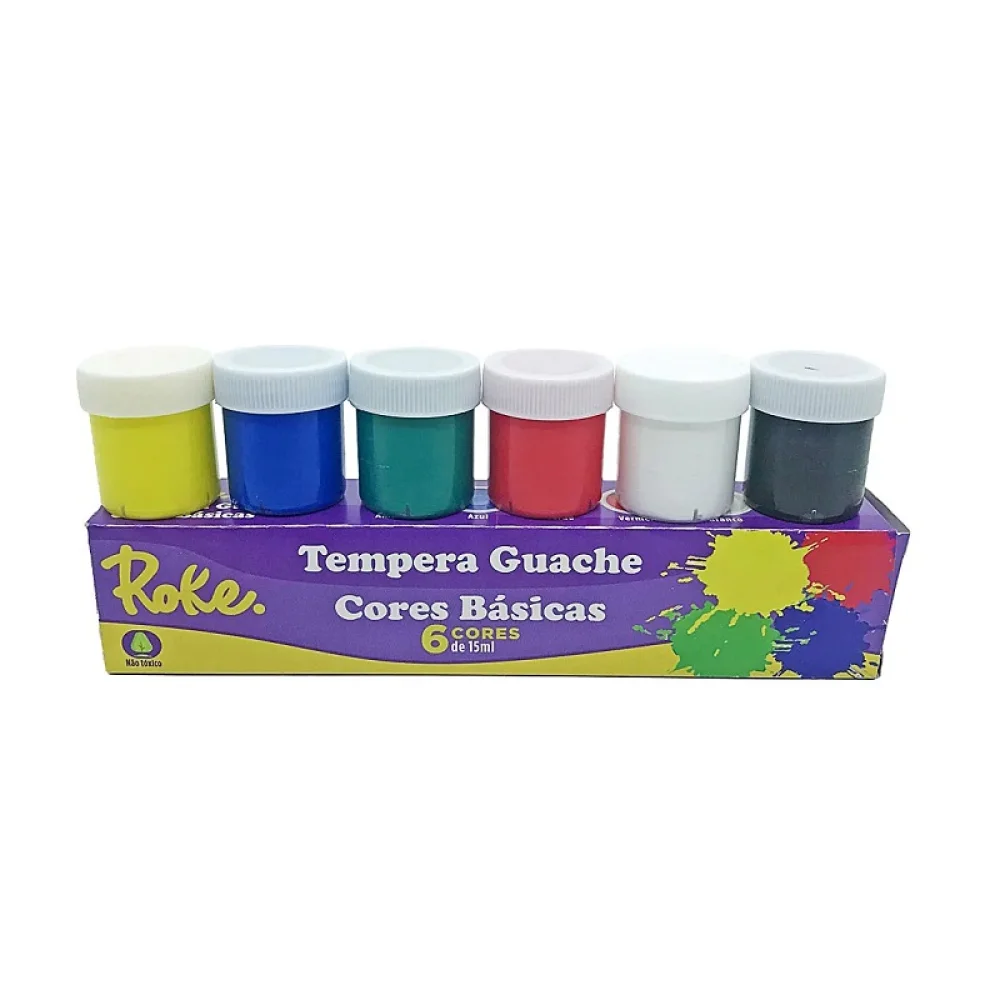 TINTA GUACHE 15 ML C/ 6 CORES 7060415 ROKE