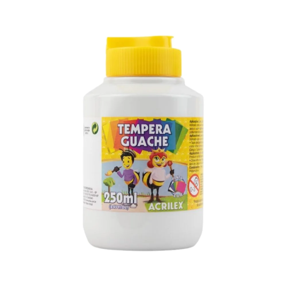 TINTA GUACHE 250 ML BRANCA 519 ACRILEX