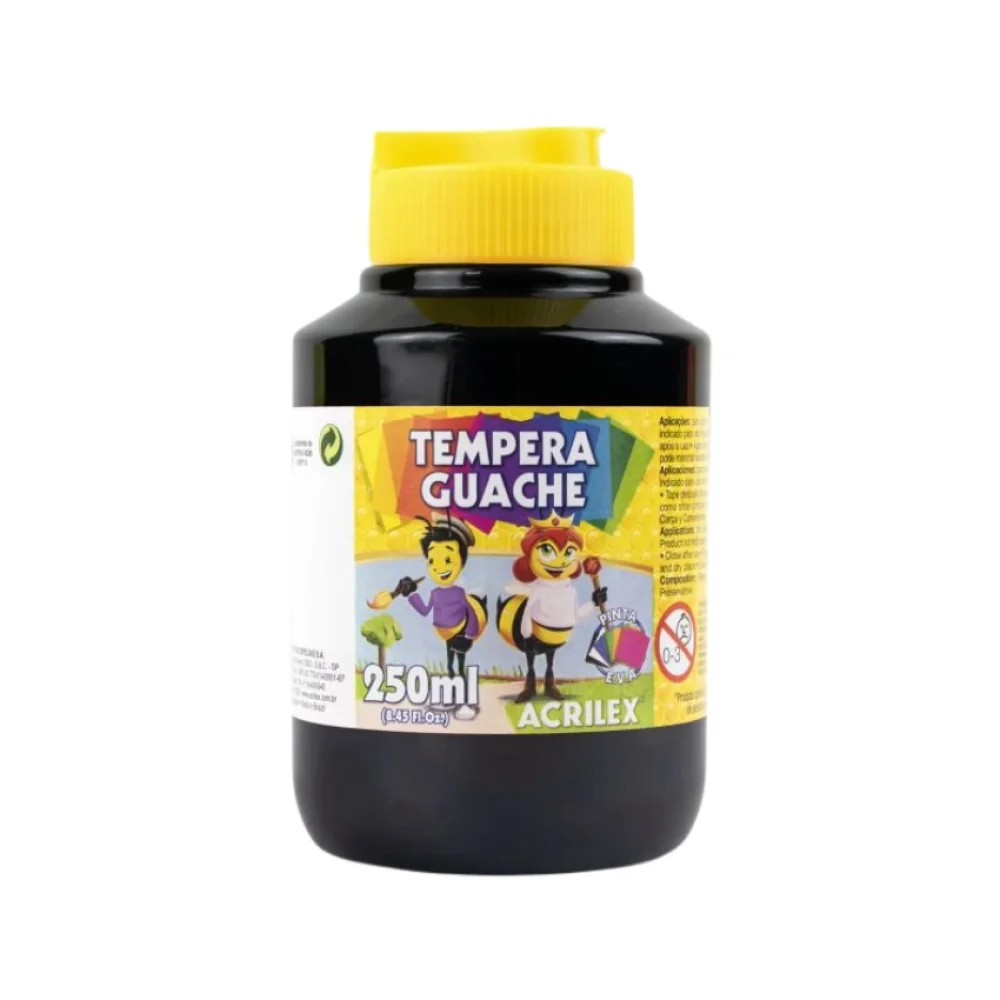 TINTA GUACHE 250 ML PRETO 520 ACRILEX