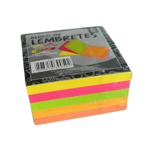 BLOCO ADESIVO 75 X 75 MM C/ 400 FLS 5 CORES NEON COOL