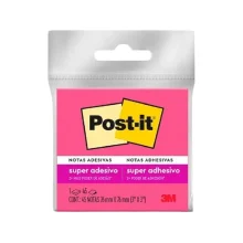 BLOCO ADESIVO 76 X 76 MM C/ 45 FLS ROSA NEON POST-IT 3M