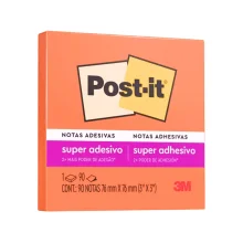 BLOCO ADESIVO 76 X 76 MM C/ 90 FLS LARANJA POST-IT 3M