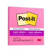 BLOCO ADESIVO 76 X 76 MM C/ 90 FLS ROSA POST-IT 3M