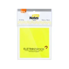 BLOCO ELETROSTÁTICO 76 X 76 MM C/ 30 FLS AMARELO NEON BA7620 BRW