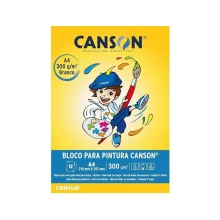 BLOCO PARA PINTURA A-4 300G BRANCO C/ 12 FLS CANSON