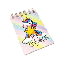 CADERNETA ESPIRAL 80 X 120 MM 100 FLS 8001 UNICÓRNIO LORIGRAF