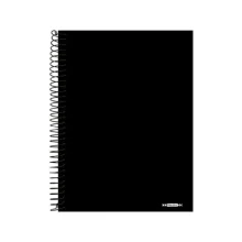 CADERNO 1/4 CAPA DURA ESPIRAL 96 FLS NEUTRO PRETO TAMOIO