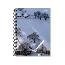 CADERNO CAPA DURA UNIVERSITÁRIO 15 X 300 FLS NEW PAISAGEM PAUTA BRANCA