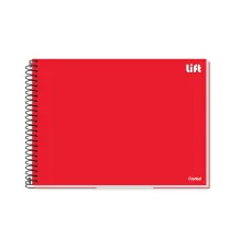 CADERNO CARTOGRAFIA CAPA DURA ESPIRAL 80 FLS VERMELHO LIFT CREDEAL