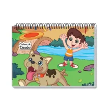 CADERNO MEIA PAUTA ESPIRAL CAPA DURA 80 FLS MASCULINO CREDEAL
