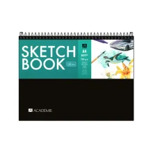 CADERNO CAPA DURA A-4 ESPIRAL 50 FLS SEM PAUTA 150G SKETCH BOOK TILIBRA
