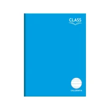 CADERNO UNIVERSITÁRIO CALIGRAFIA BROCHURA CAPA DURA 80 FLS AZUL CLASS FORONI