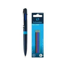CANETA 4 CORES TAKE 4 AZUL ESCURO + REFIL SCHNEIDER