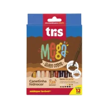 CANETA HIDROCOR 12 CORES TONS PELE 687728 TRIS