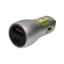 CARREGADOR VEICULAR 2 PORTAS USB/TIPO(C) LE-535 LELONG