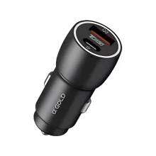 CARREGADOR VEICULAR 2 PORTAS USB/TIPO(C) 60W CJ13-4 A GOLD