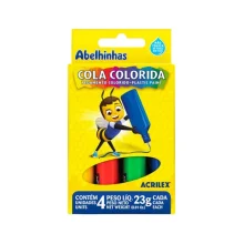 COLA COLORIDA C/ 4 UN 23G 02604 ACRILEX