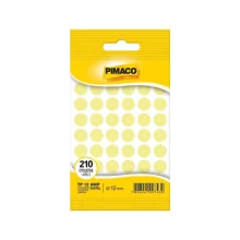 ETIQUETA REDONDA TP 12 C/ 210 ETQ AMARELO PASTEL PIMACO