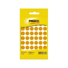 ETIQUETA REDONDA TP 12 C/ 210 ETQ LARANJA PIMACO