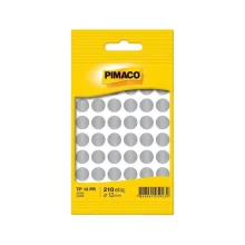 ETIQUETA REDONDA TP 12 C/ 210 ETQ PRATA PIMACO