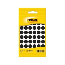 ETIQUETA REDONDA TP 12 C/ 210 ETQ PRETA PIMACO