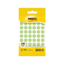 ETIQUETA REDONDA TP 12 C/ 210 ETQ VERDE PASTEL PIMACO