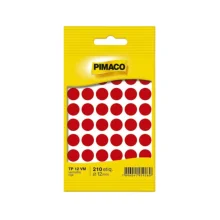 ETIQUETA REDONDA TP 12 C/ 210 ETQ VERMELHA PIMACO