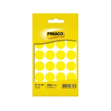 ETIQUETA REDONDA TP 19 C/ 200 ETQ AMARELO PIMACO