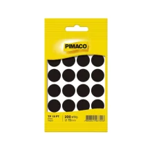 ETIQUETA REDONDA TP 19 C/ 200 ETQ PRETA PIMACO