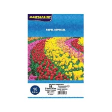 FILME ADESIVO A-4 150G TRANSPARENTE C/ 10 FLS IMPRESSÃO A PROVA D' ÁGUA MASTERPRINT