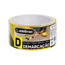 FITA ADESIVA DEMARCAÇÃO DE SOLO 48 MM X 14 MTS AMARELA/PRETA ADELBRAS