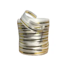 FITILHO 5 MM C/ 20 MTS BRANCO LISTRA DOURADA MAKE