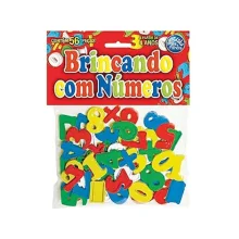 JOGO PEDAGÓGICO BRINCANDO C/ NUMEROS 56 PECAS PLASTICA 4743 PAIS E FILHOS
