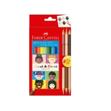 LAPIS DE COR 12 CORES  + 6 TONS DE PELE 120112CC FABER CASTELL