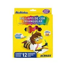 LAPIS DE COR 12 CORES BIG TRIANGULAR + APONTADOR 09697 ACRILEX LAPIS DE COR 12 CORES BIG TRIANGULAR + APONTADOR 09697 ACRILEX