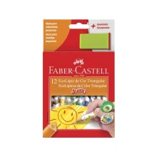 LAPIS DE COR 12 CORES JUMBO TRIANGULAR + APONTADOR 123012AP FABER CASTELL