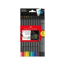 LAPIS DE COR 12 CORES SUPERSOFT + 2 LAPIS GRAFITE FABER CASTELL