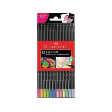 LAPIS DE COR 12 CORES SUPERSOFT NEON E PASTEL 120712 FABER CASTELL