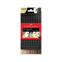 LAPIS DE COR 12 CORES SUPERSOFT TONS DE PELE 120712 FABER CASTELL