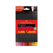 LAPIS DE COR 15 CORES SUPERSOFT CORES QUENTES FABER