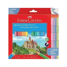 LAPIS DE COR 24 CORES + 4 CORES PASTEL 120124+4P FABER CASTELL
