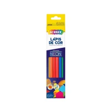 LÁPIS DE COR 6 CORES NEON 09646 ACRILEX