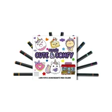 LIVRO INFANTIL PARA COLORIR CUTE E COMFY ED 3 C/ 12 CANETINHAS