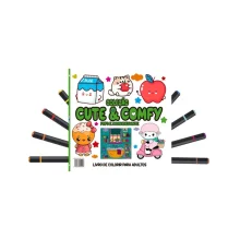 LIVRO INFANTIL PARA COLORIR CUTE E COMFY ED 6 C/ 12 CANETINHAS