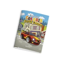 LIVRO PARA COLORIR 4 FOLHAS CARROS 500068 PAUTA BRANCA