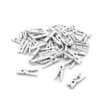 MINI PRENDEDOR DE ROUPA MADEIRA BRANCO C/ 24 UN