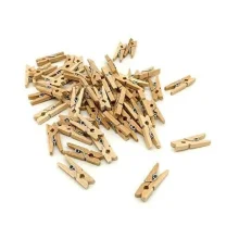 MINI PRENDEDOR DE ROUPA MADEIRA NATURAL C/ 24 UN