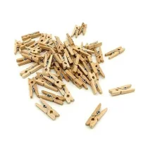 MINI PRENDEDOR DE ROUPA MADEIRA NATURAL C/ 50 UN