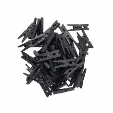 MINI PRENDEDOR DE ROUPA MADEIRA PRETO C/ 24 UN
